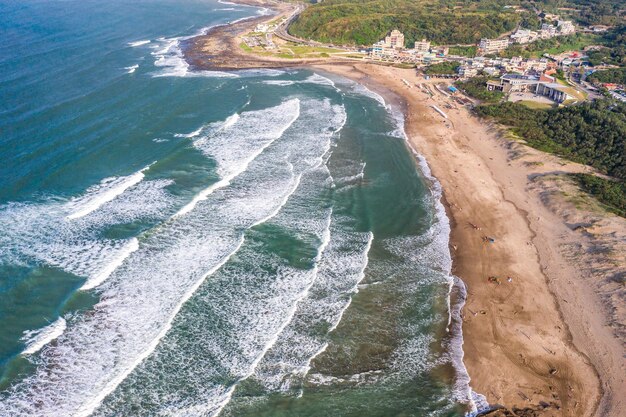 High angle view of beach