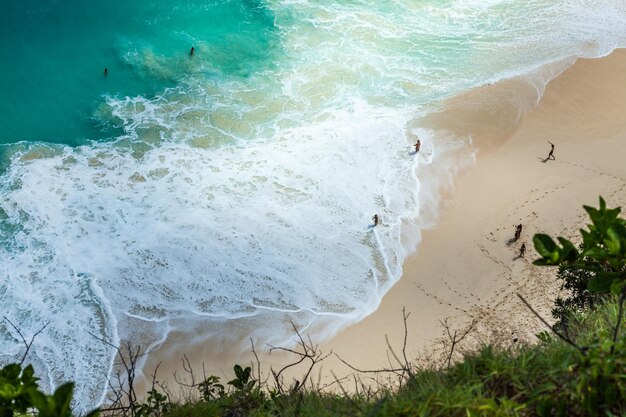 Foto vista ad alto angolo della spiaggia