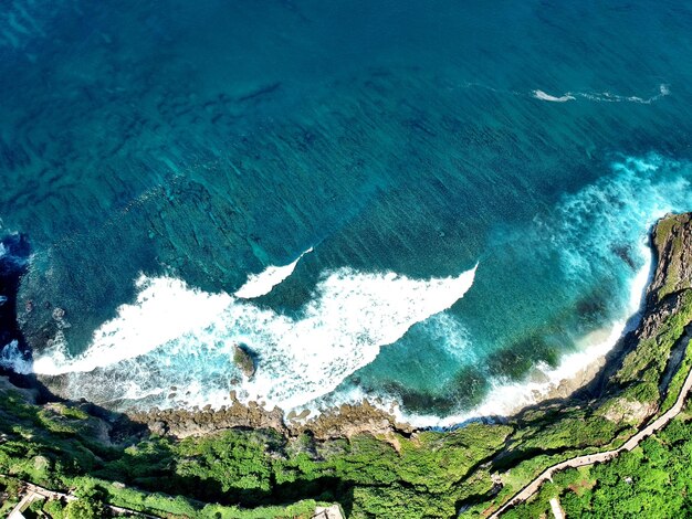 High angle view of beach