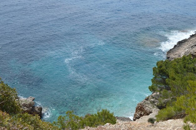 Foto vista ad alto angolo della spiaggia