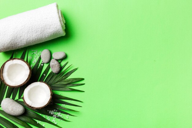 High angle view of beauty products on table