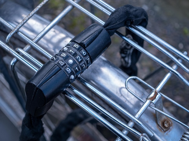 High angle view of bicycle wheel
