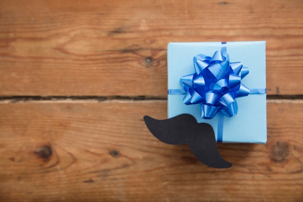 High angle view of blue paper on table