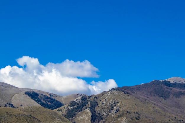 High Angle View Blue Sky Over Mountain View on Mountains Mountain Sky and Land Landscape