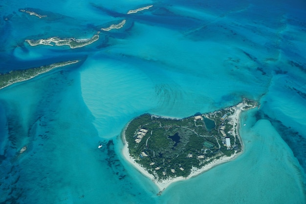 High angle view of blue water