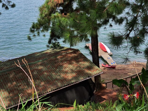 Photo high angle view of boat on beach