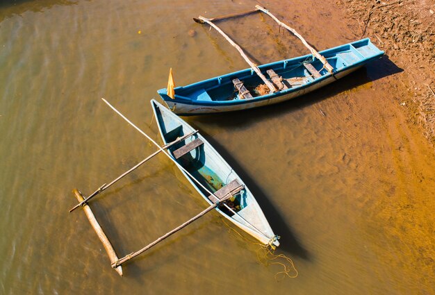 Photo high angle view of boat in lake