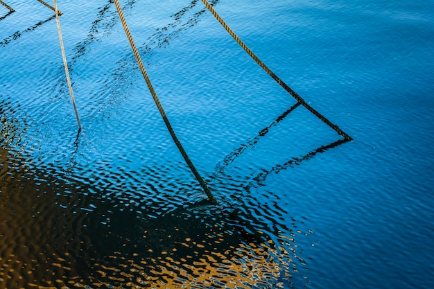 Photo high angle view of boat in sea