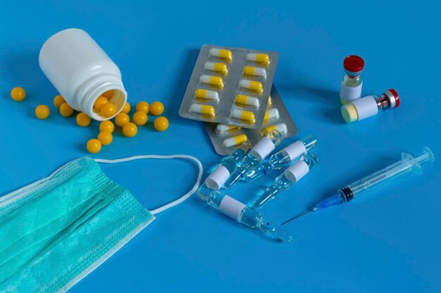 High angle view of bottles on table