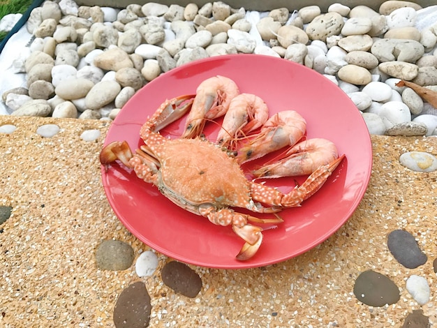 Photo high angle view of bread on the beach