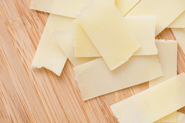 High angle view of bread on cutting board