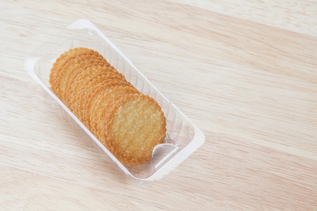 High angle view of bread in plate on table