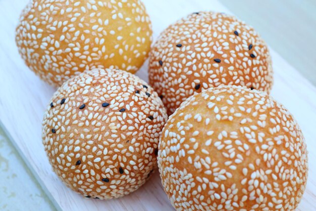 High angle view of bread on table