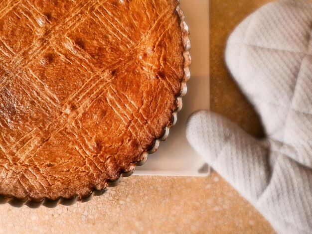 High angle view of bread on table