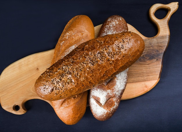 High angle view of bread on table