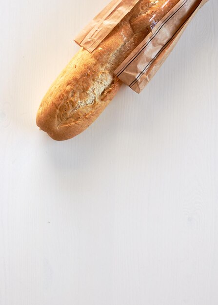 Photo high angle view of bread on white background