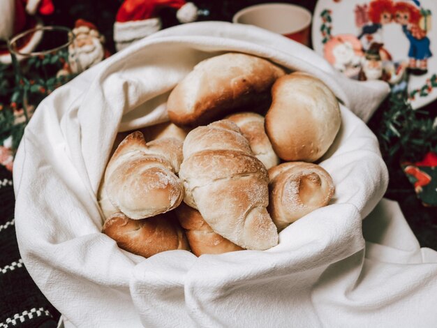 Foto vista ad alta angolazione del pane