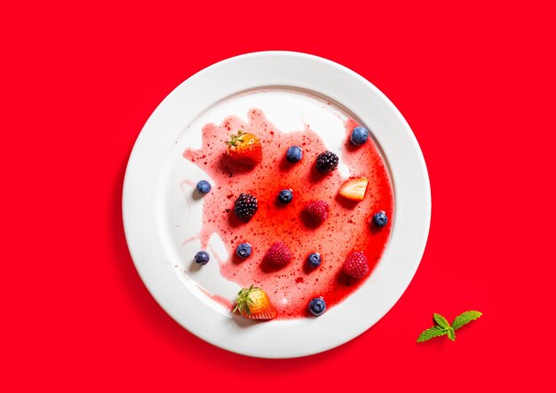 High angle view of breakfast in bowl on table