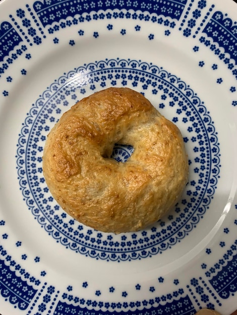 High angle view of breakfast in plate on table