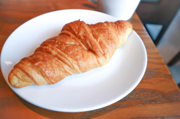 High angle view of breakfast in plate on table