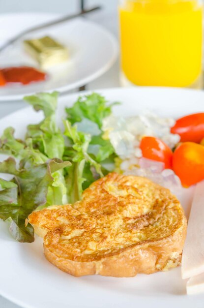 High angle view of breakfast on plate