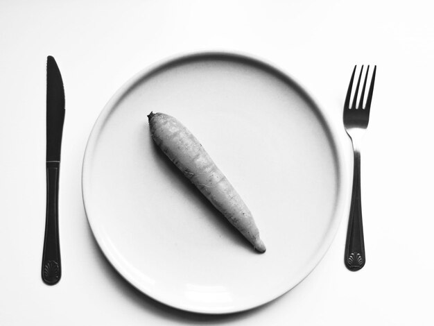 Photo high angle view of breakfast in plate