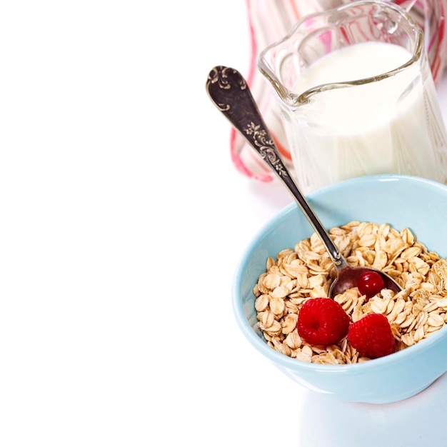 Photo high angle view of breakfast served in bowl