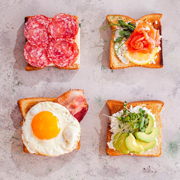 High angle view of breakfast served on plate