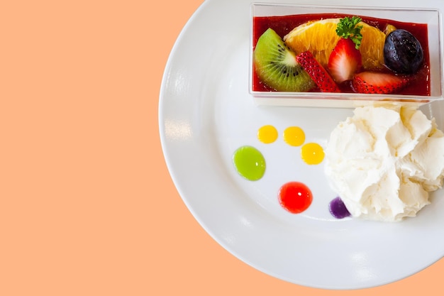 High angle view of breakfast served in plate