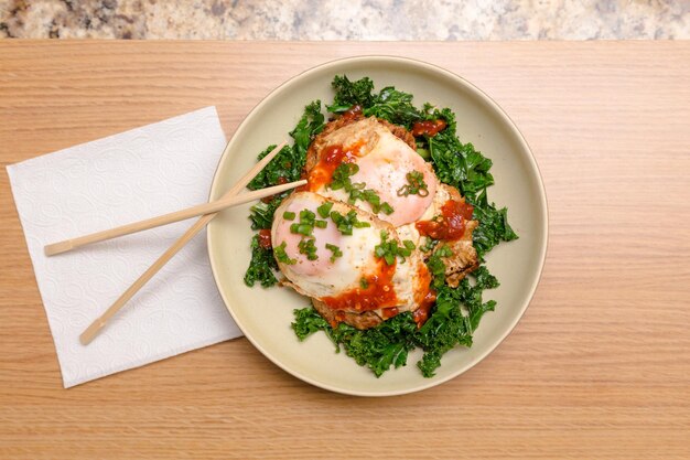 High angle view of breakfast served on table