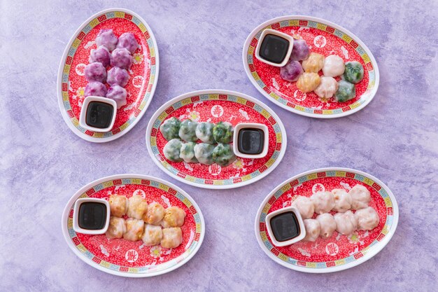 High angle view of breakfast served on table