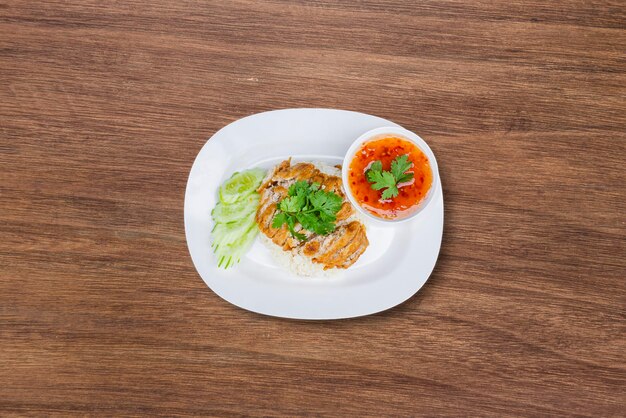 Photo high angle view of breakfast served on table