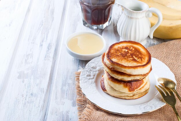 High angle view of breakfast served on table