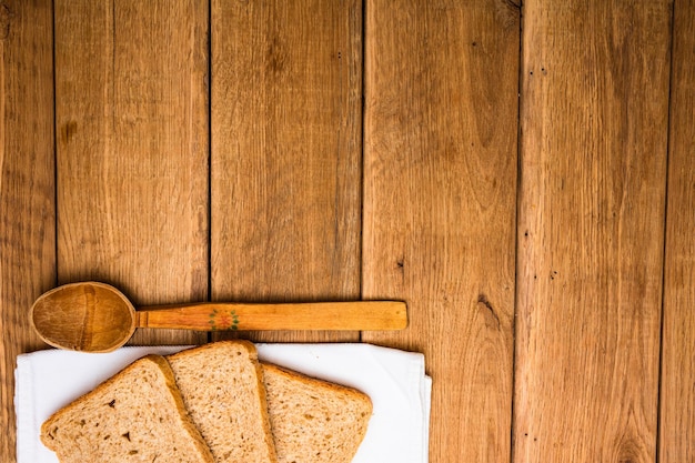 High angle view of breakfast on table