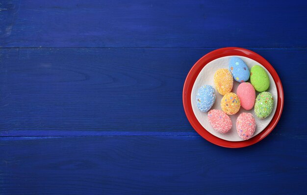 High angle view of breakfast on table