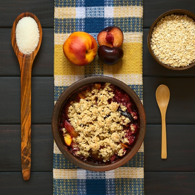 Photo high angle view of breakfast on table