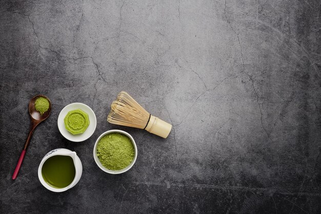 High angle view of breakfast on table