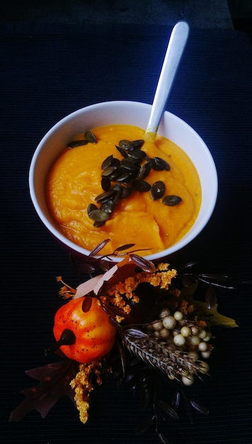 high angle view of breakfast on table
