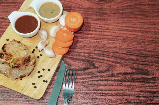 High angle view of breakfast on table