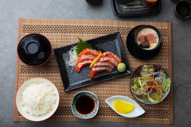 Photo テーブルの上の朝食の高角度のビュー