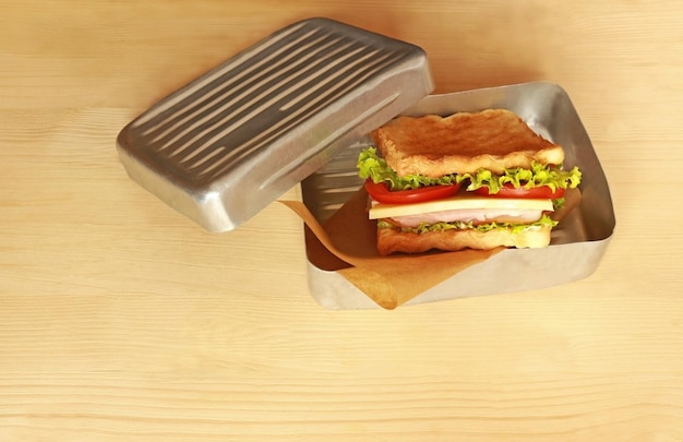 High angle view of breakfast on table