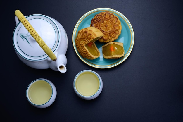 high angle view of breakfast on table