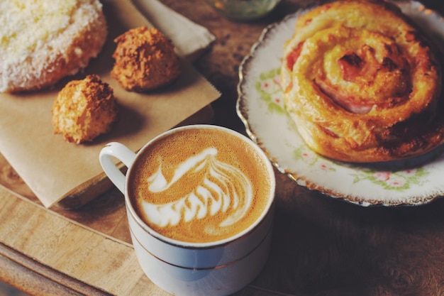 High angle view of breakfast on table