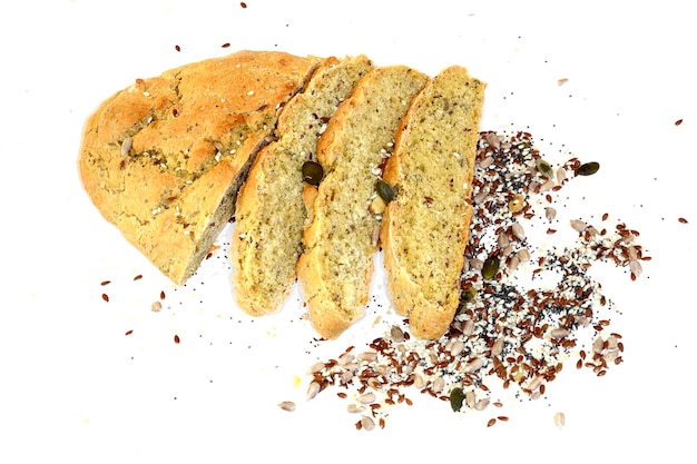 Photo high angle view of breakfast on white background