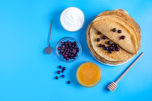 High angle view of breakfast