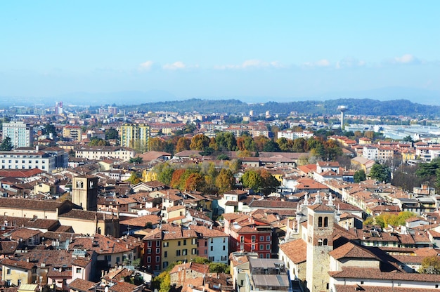 high angle view of brescia cityscape