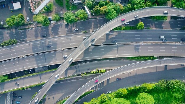 High angle view of bridge in city