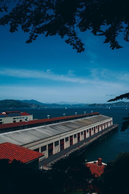 High angle view of bridge over river