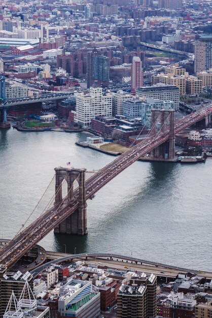 Photo high angle view of bridge over river