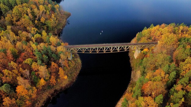 High angle view of bridge over river